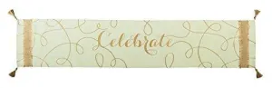 Tan Metallic Gold Celebrate Table Runner