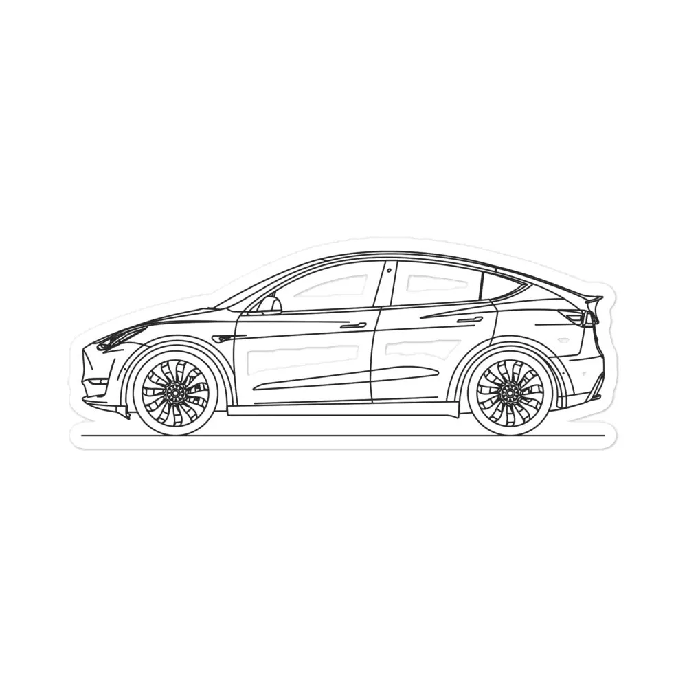 Tesla Model Y Outline Sticker