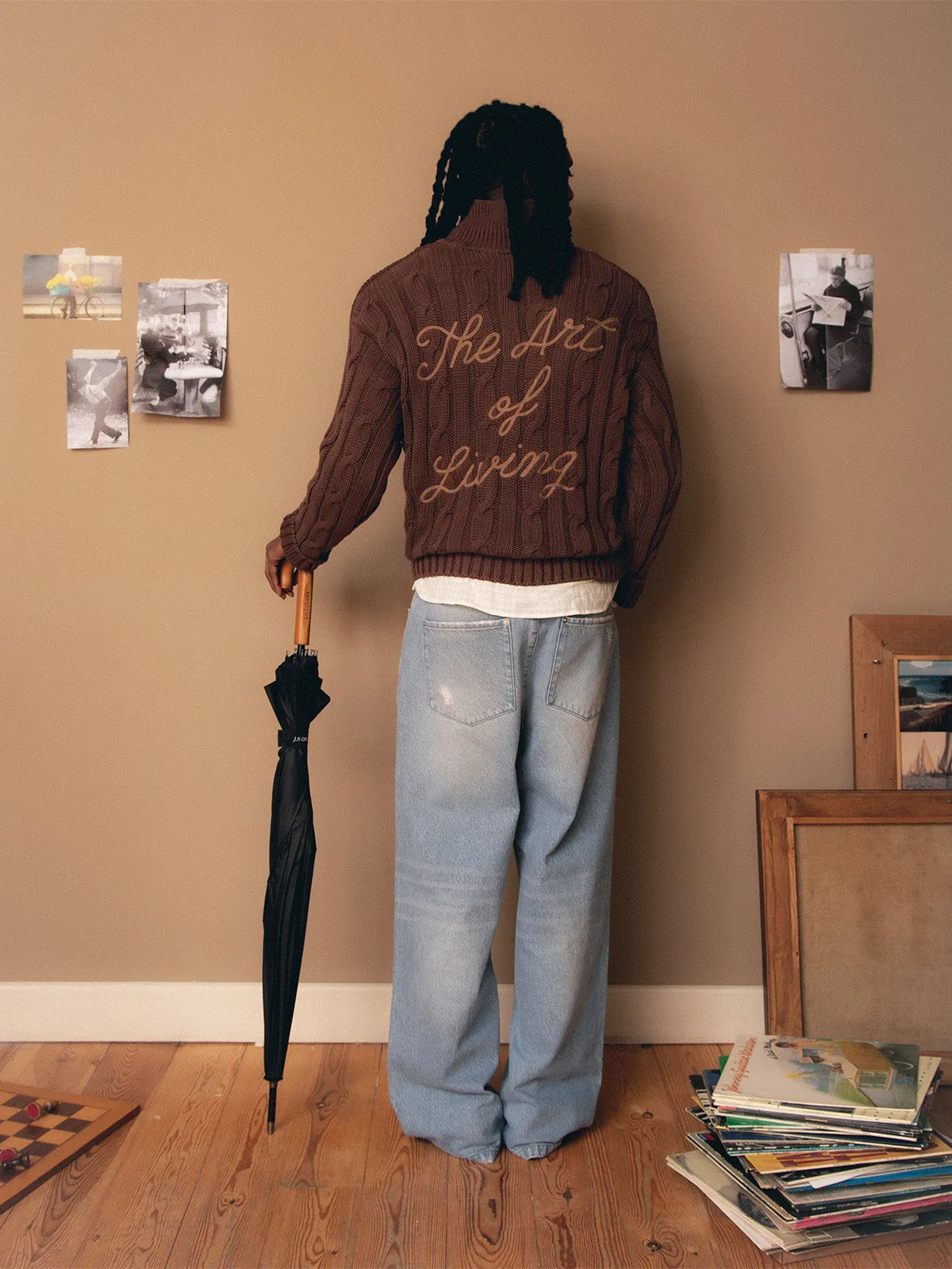 THE ART OF LIVING POLO KNIT - BROWN