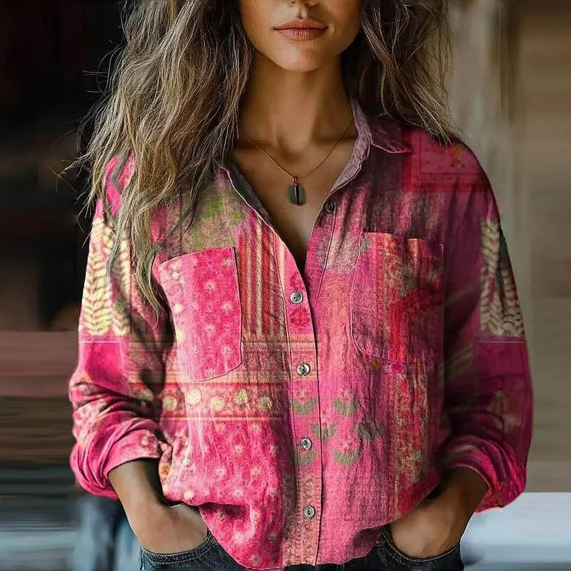 The Ayla™ | Printed Vintage Blouse