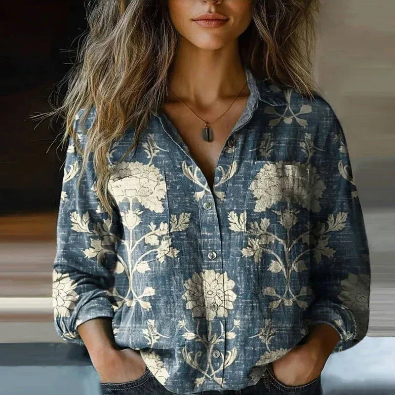 The Ayla™ | Printed Vintage Blouse