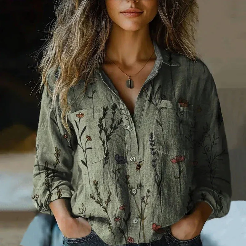 The Ayla™ | Printed Vintage Blouse