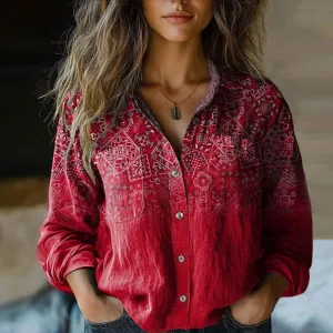 The Ayla™ | Printed Vintage Blouse