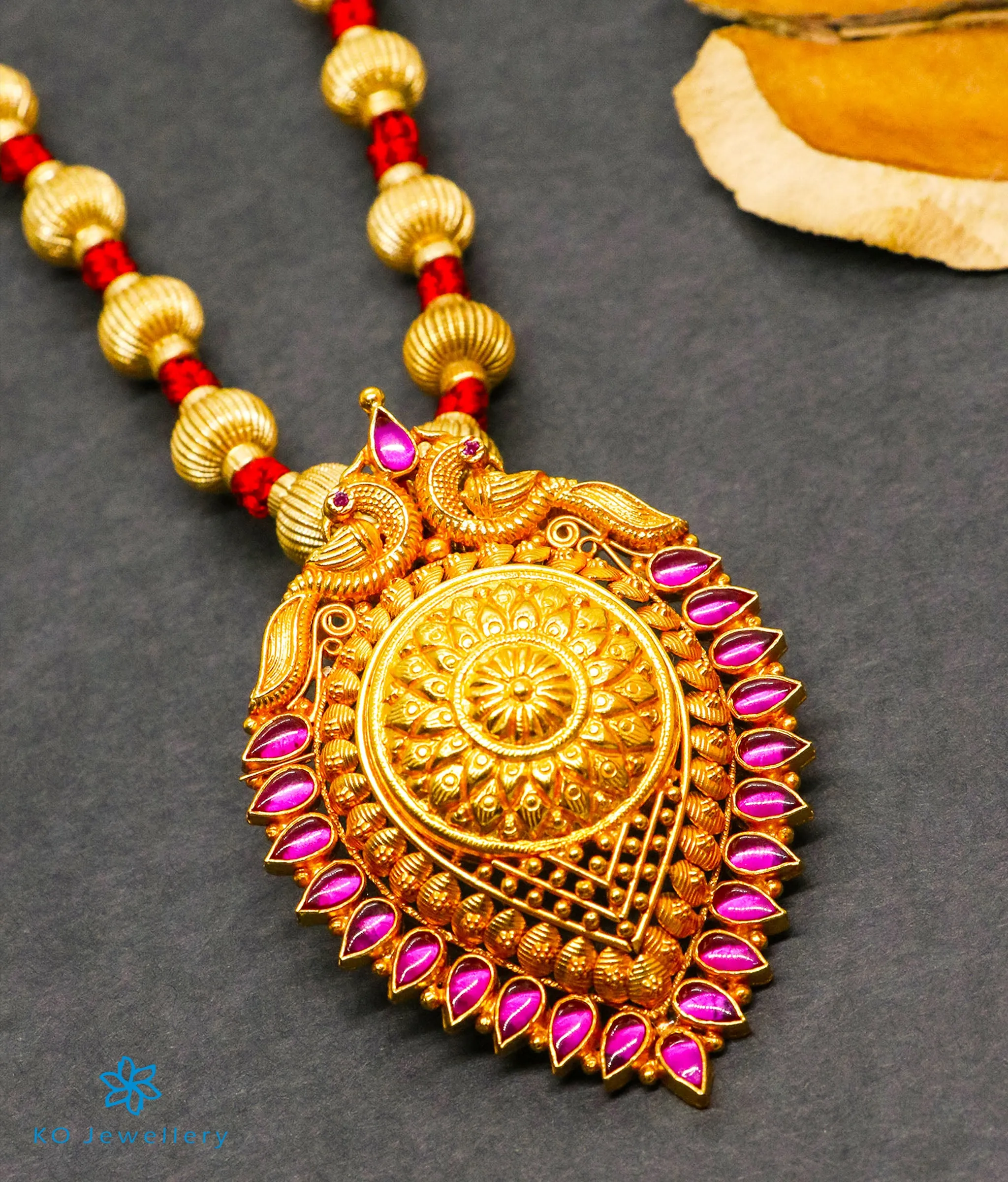 The Vyoma Jomale Silver Necklace (Red)