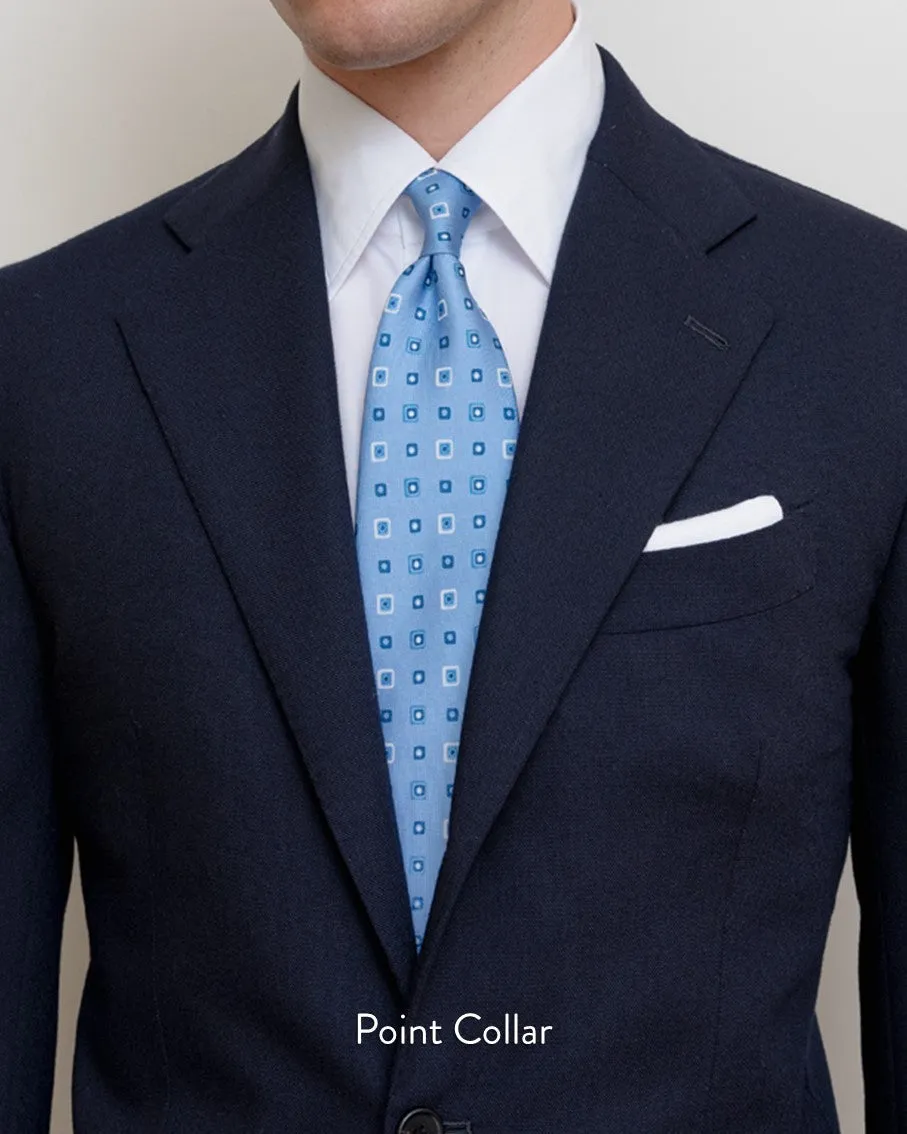 Thomas Mason Blue Poplin 120s Fine Bengal Stripe