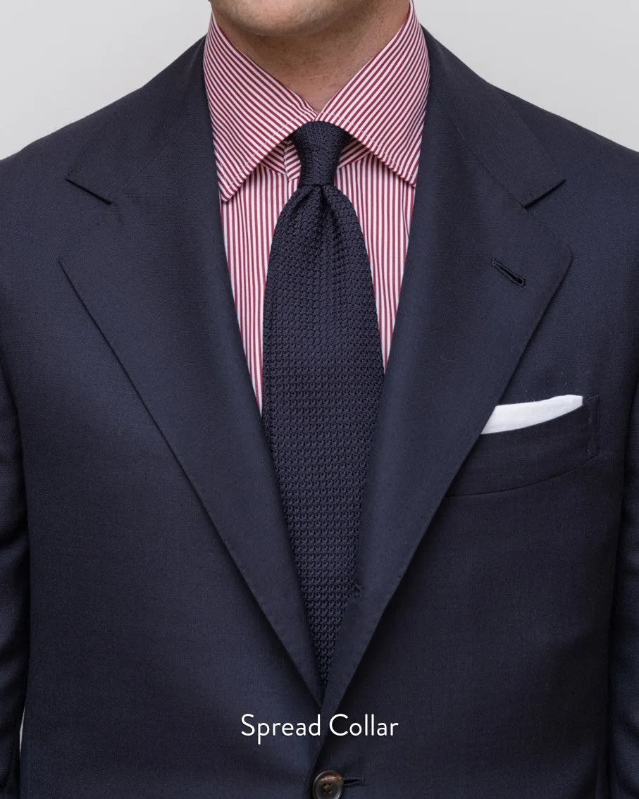 Thomas Mason Blue Poplin 120s Fine Bengal Stripe