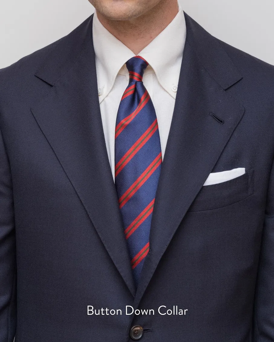 Thomas Mason Blue Poplin 120s Fine Bengal Stripe