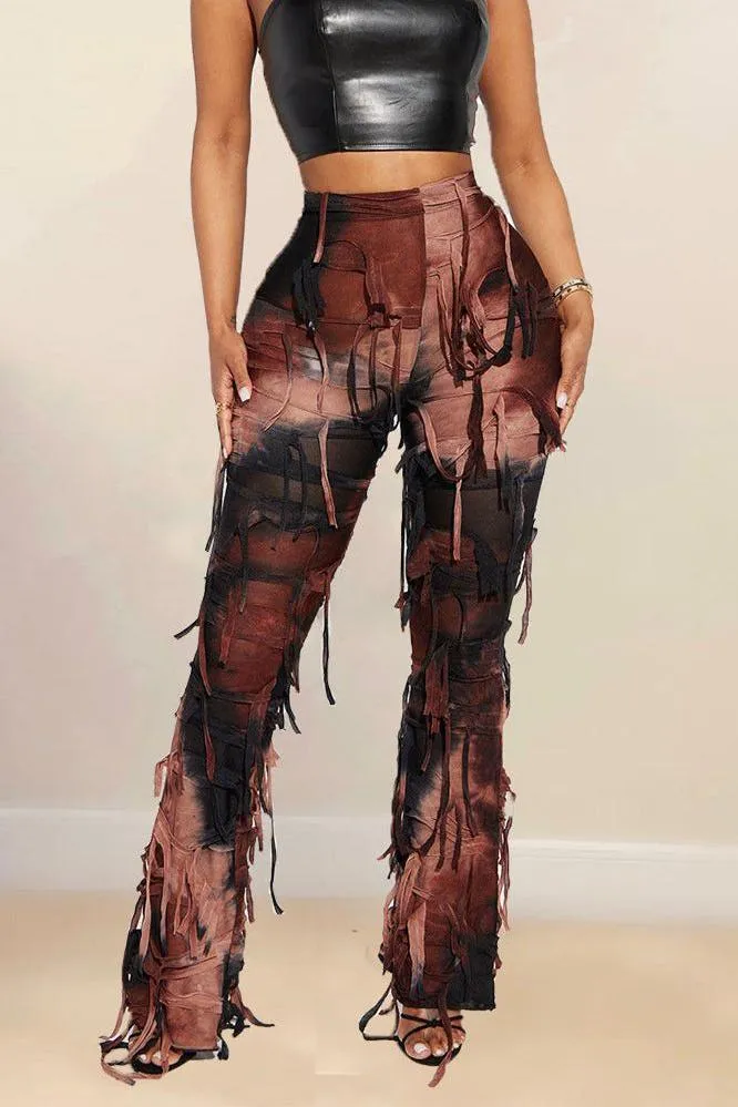 Tie-Dye Tassel Beggar American Pants