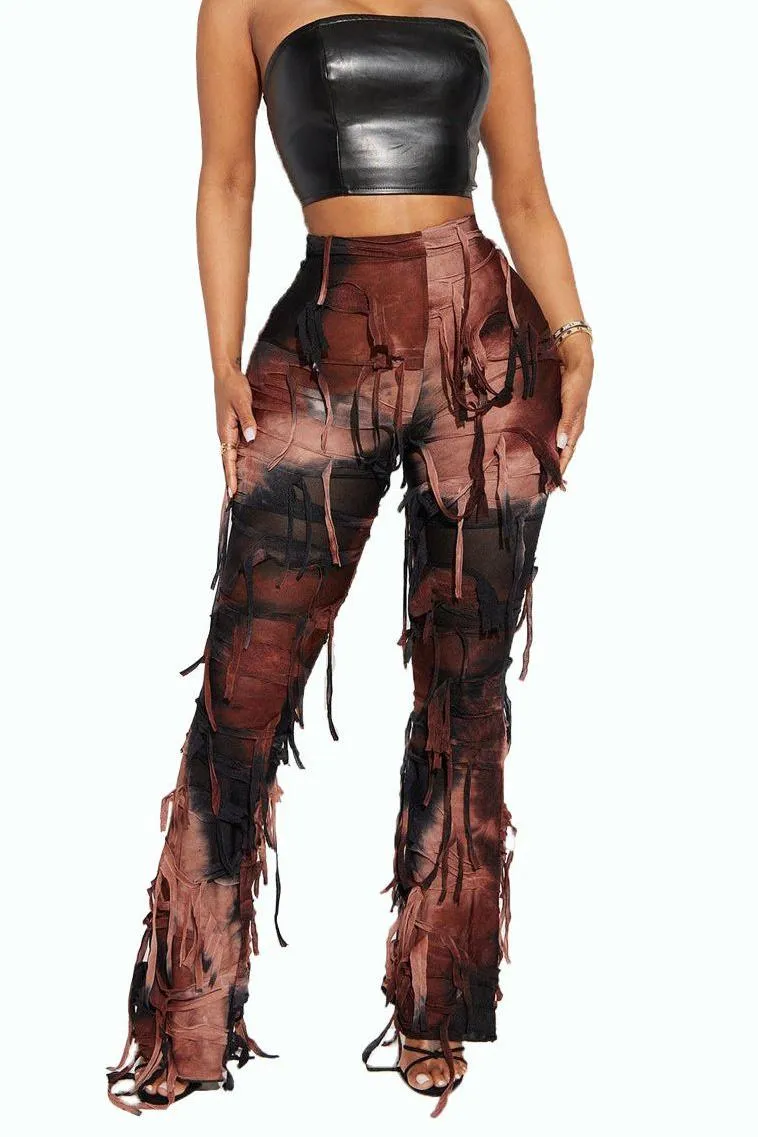 Tie-Dye Tassel Beggar American Pants