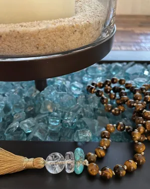 Tiger's Eye Mala with Turquoise