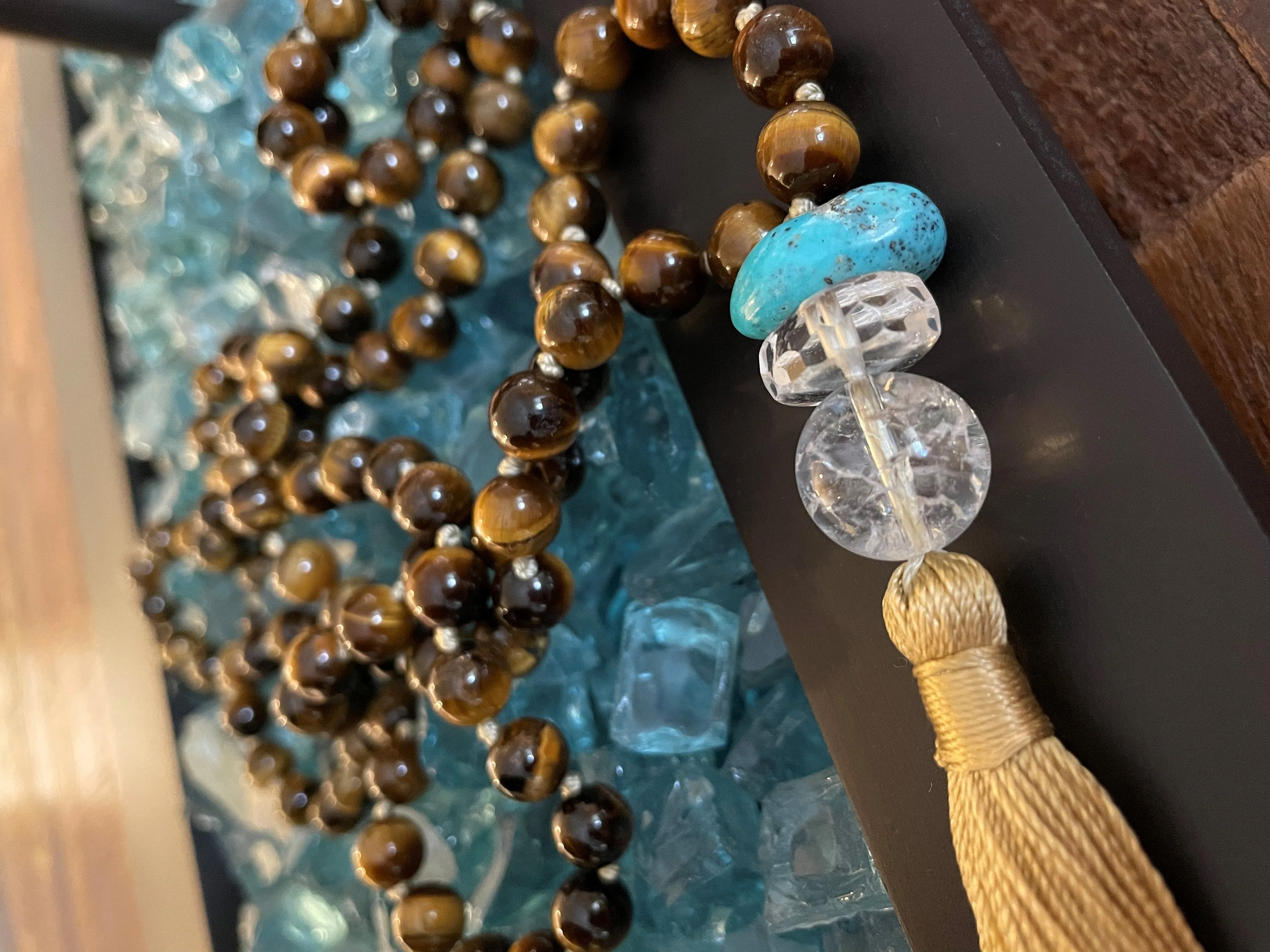 Tiger's Eye Mala with Turquoise