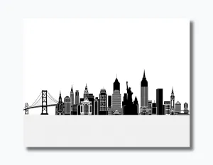 Timeless City Silhouettes Wall Art Poster