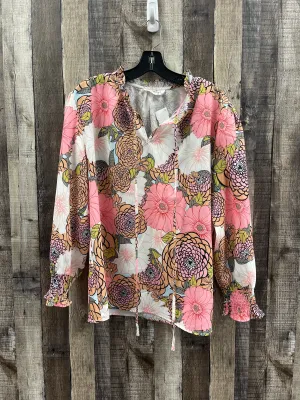 Top Long Sleeve By Cme In Floral Print, Size: L