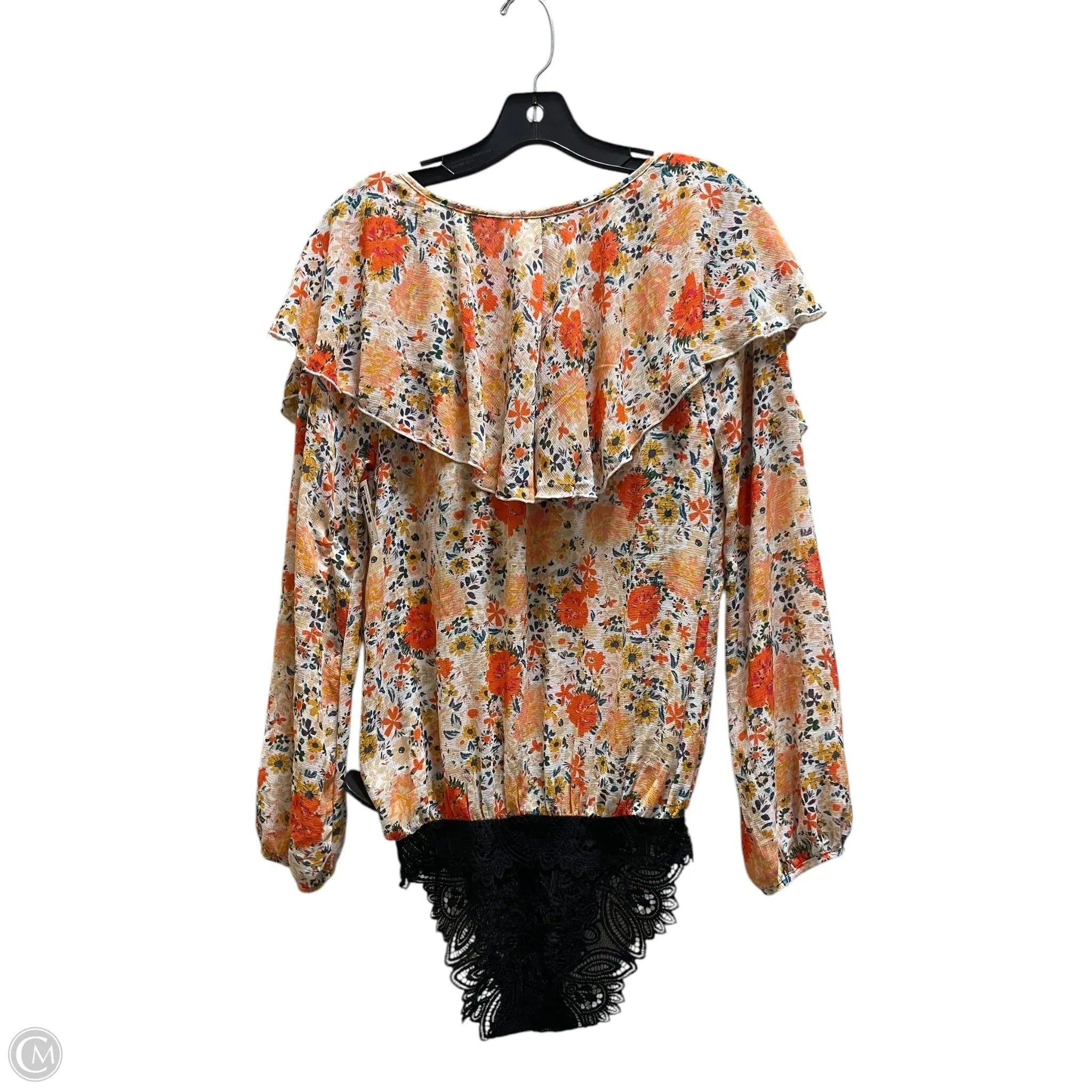 Top Long Sleeve By Free People In Floral Print, Size: Xs