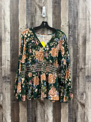 Top Long Sleeve By Maurices In Floral Print, Size: 2x