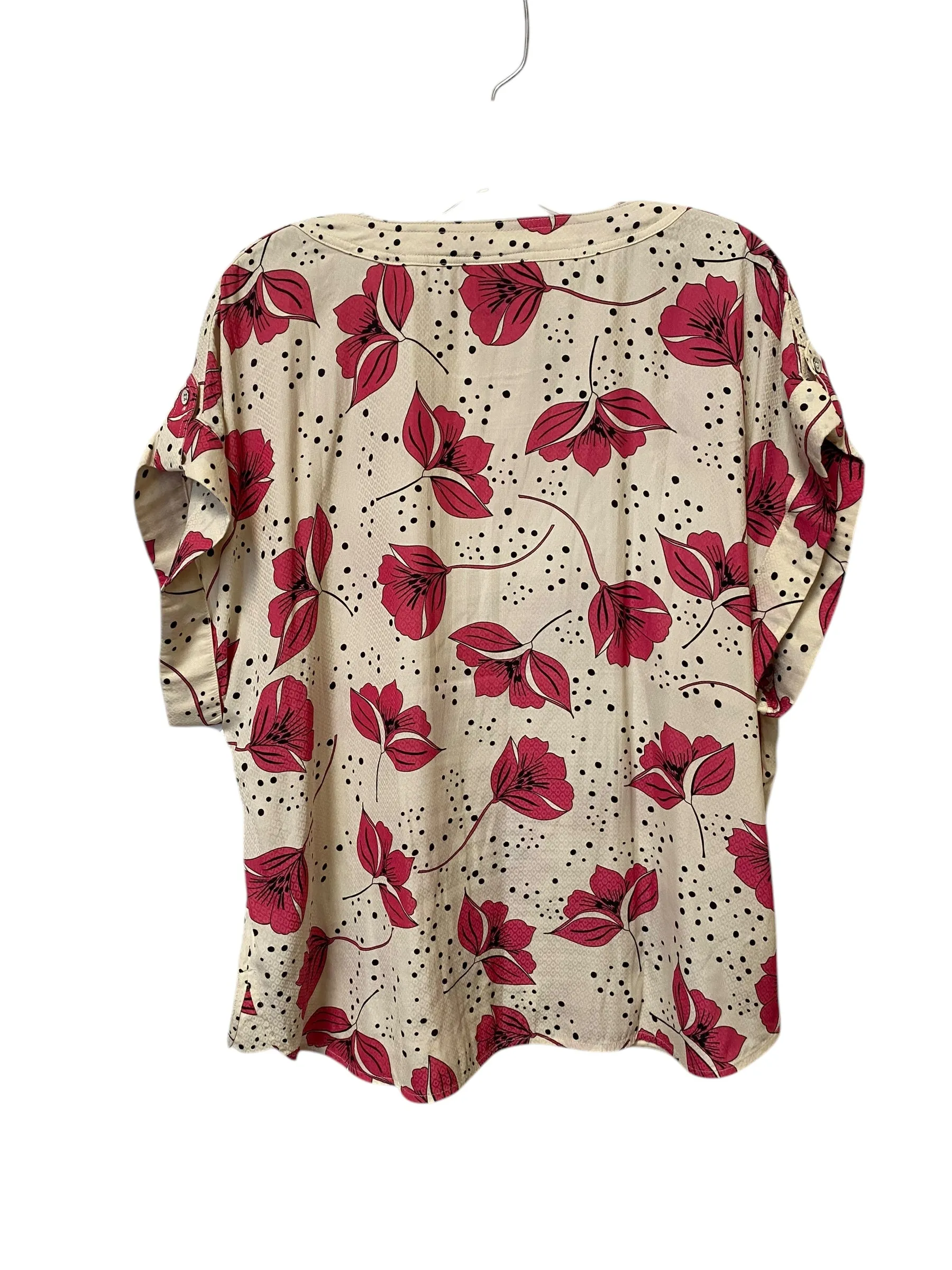 Top Short Sleeve By Cabi In Floral Print, Size: L