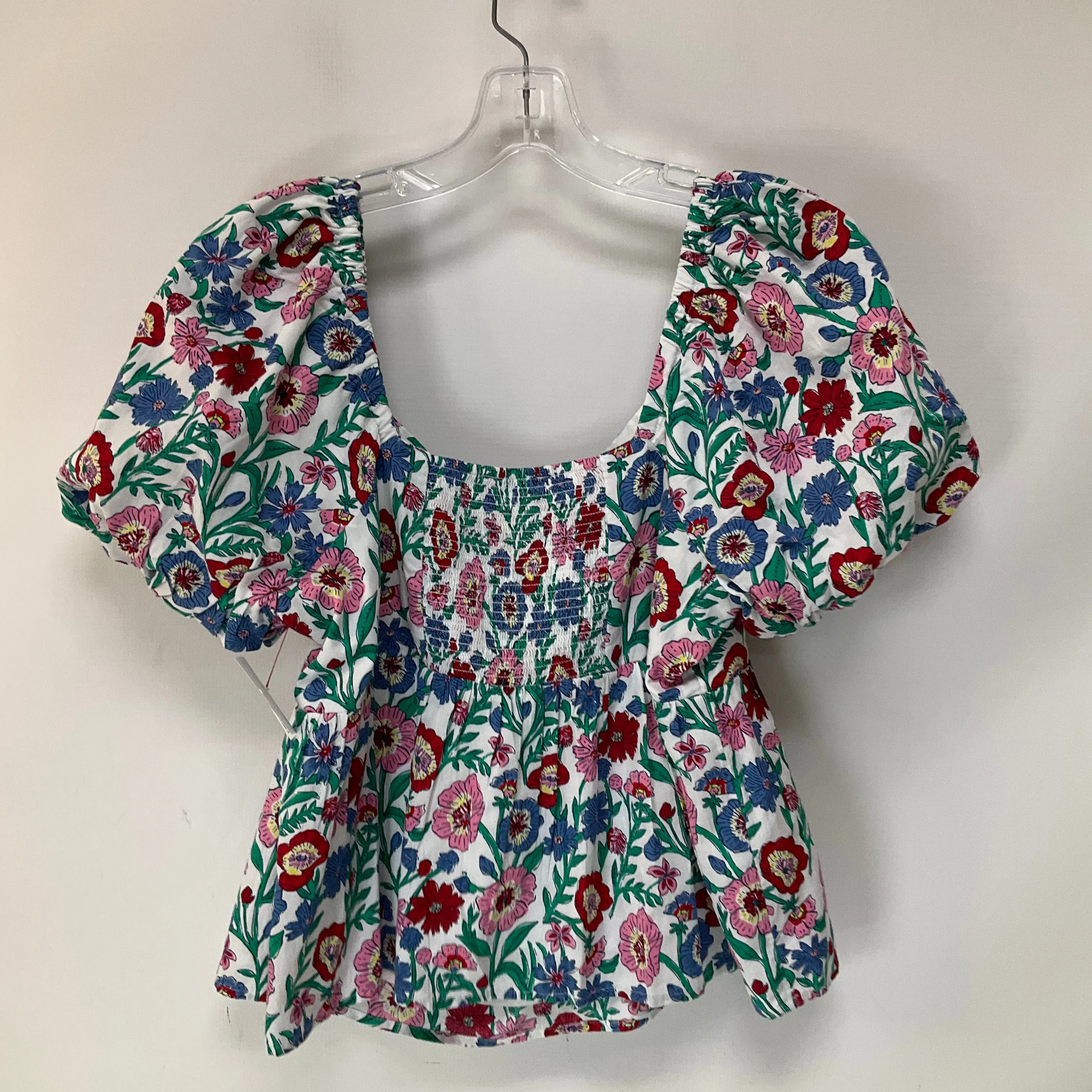 Top Short Sleeve By Vineyard Vines In Floral Print, Size: L