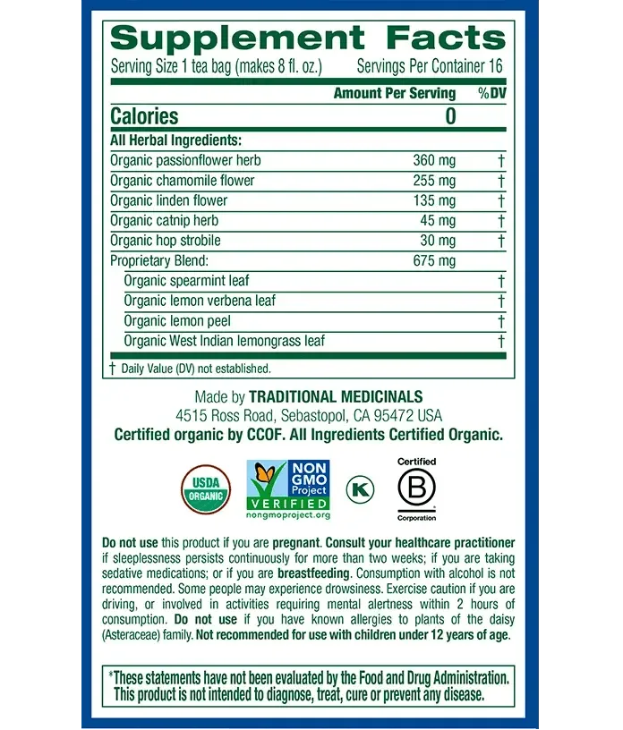Traditional Medicinals - Organic Nighty Night® Tea, 16 Bags