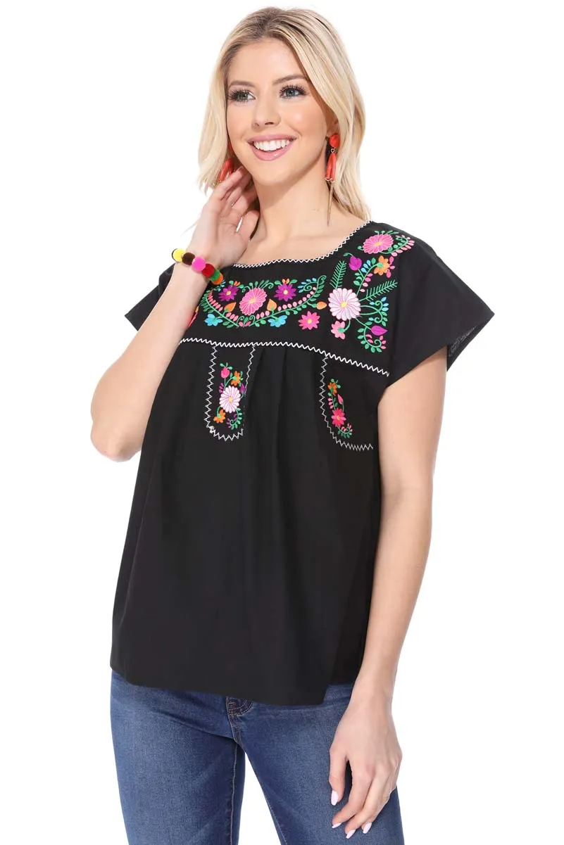 Traditional Mexican Women Blouse S-M-L-XL-2XL-3XL