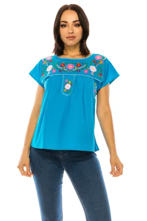 Traditional Mexican Women Blouse S-M-L-XL-2XL-3XL