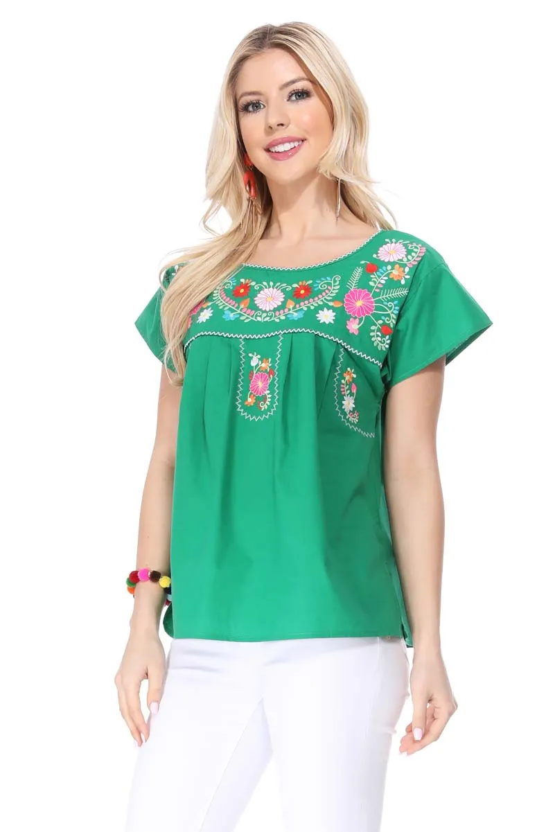Traditional Mexican Women Blouse S-M-L-XL-2XL-3XL