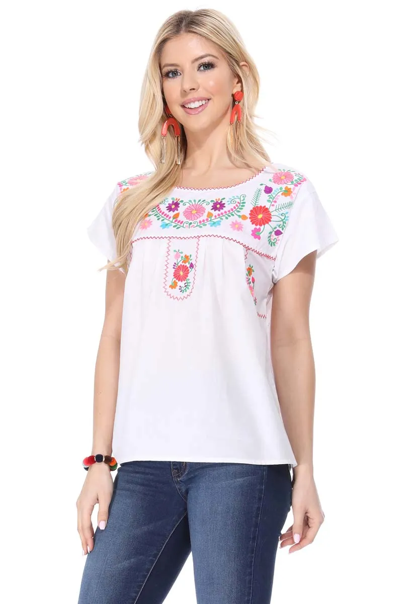 Traditional Mexican Women Blouse S-M-L-XL-2XL-3XL