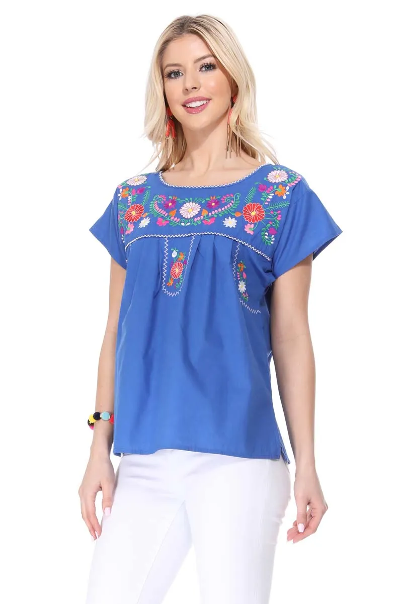 Traditional Mexican Women Blouse S-M-L-XL-2XL-3XL