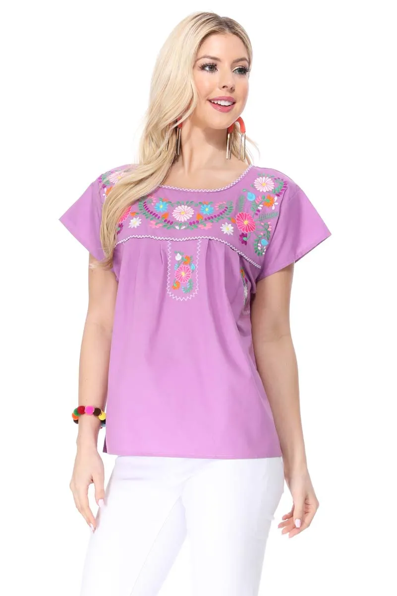 Traditional Mexican Women Blouse S-M-L-XL-2XL-3XL