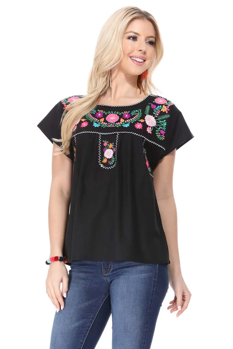 Traditional Mexican Women Blouse S-M-L-XL-2XL-3XL