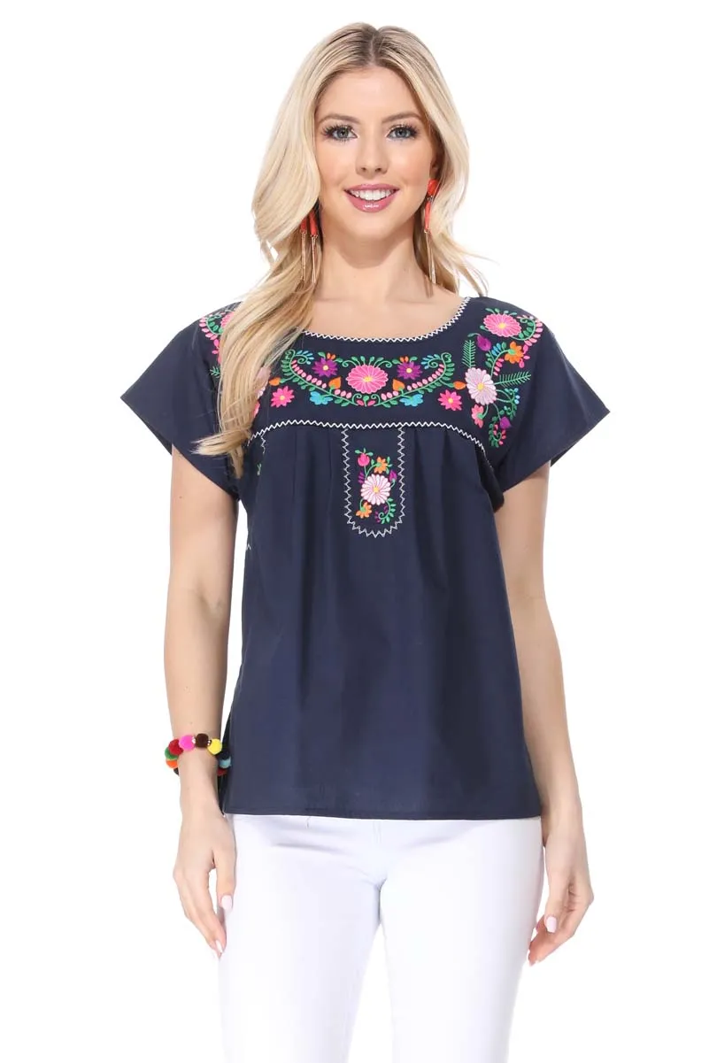 Traditional Mexican Women Blouse S-M-L-XL-2XL-3XL