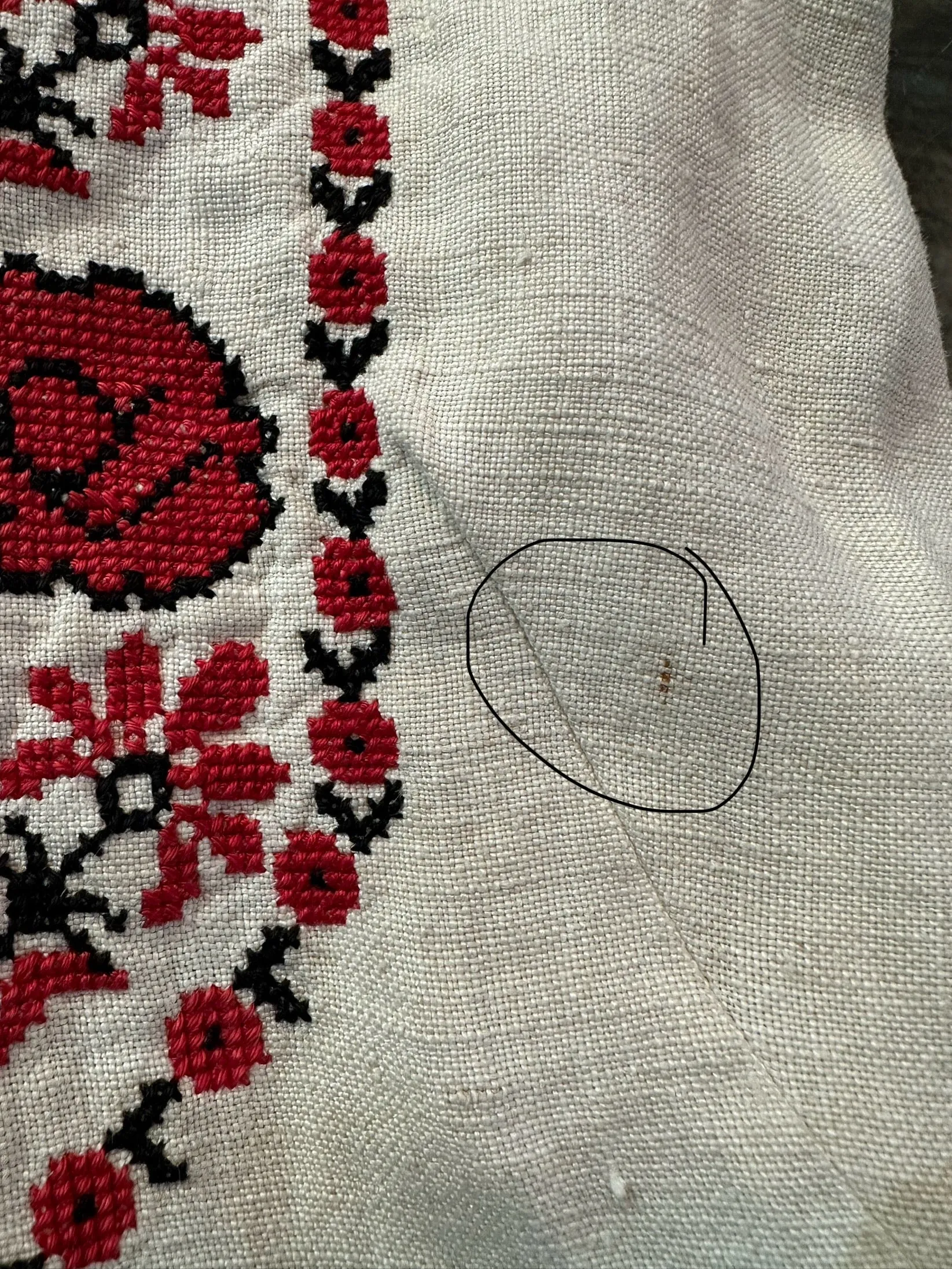 Traditonal Ukranian 1920s Red Cross Stitch Vyshyvanka Dress