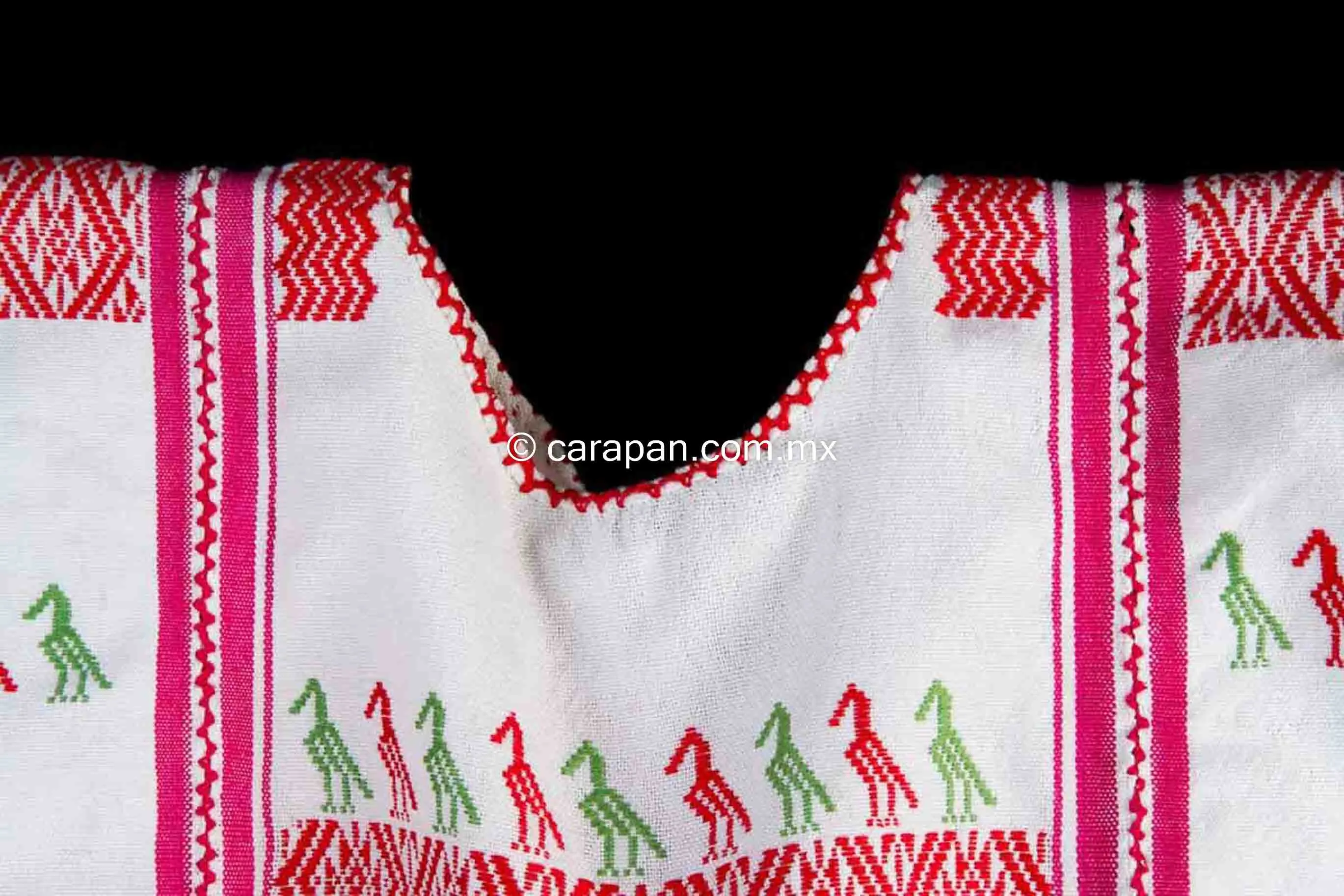 Tricolor Huipil Dress Textile Backstrap Loomed in Guerrero