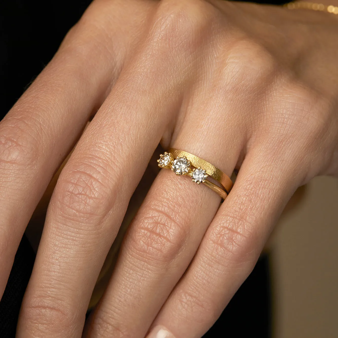 Triple Brown Diamond Blooming Ring | R19001BR