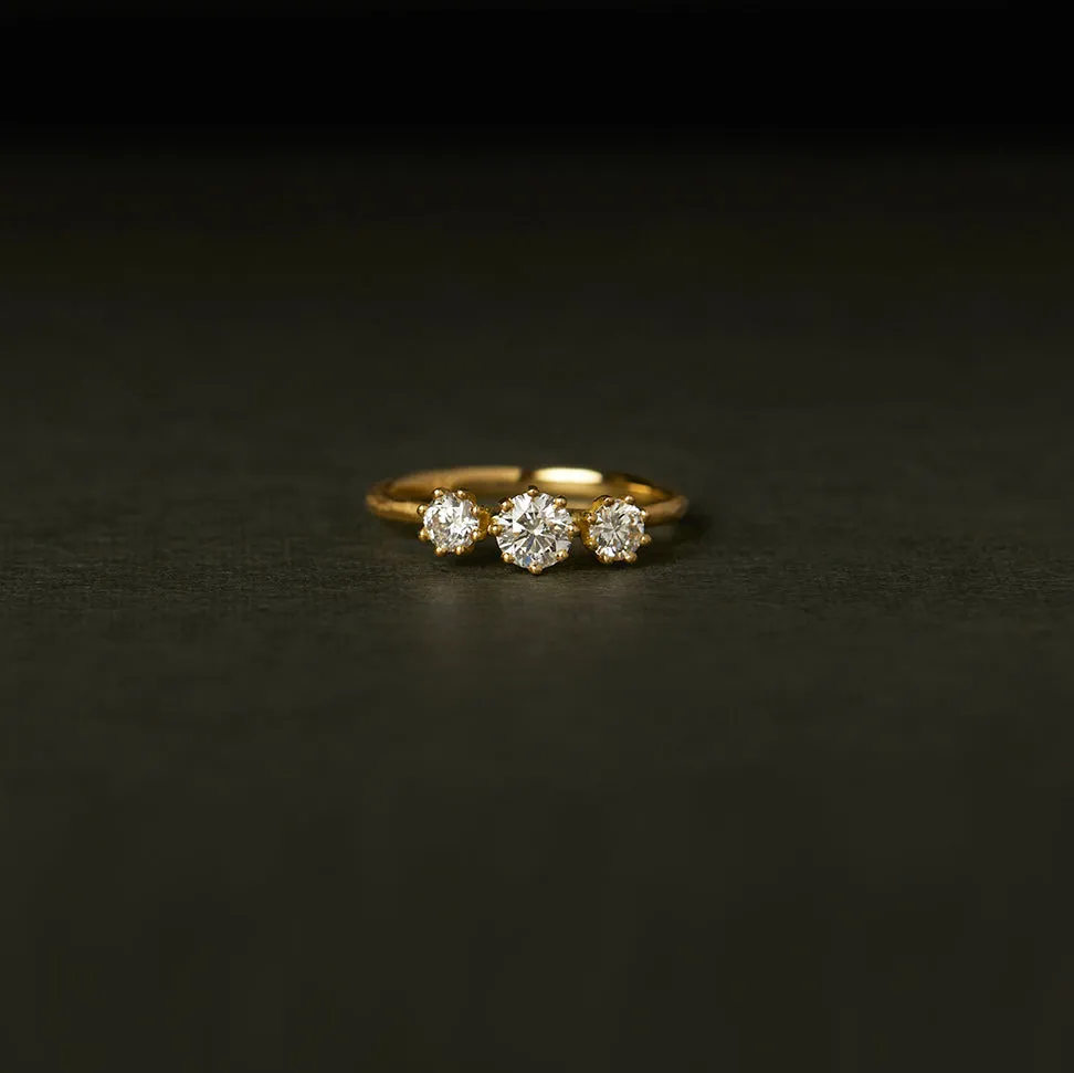 Triple White Diamond Blooming Ring | R19001W