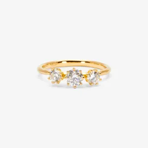 Triple White Diamond Blooming Ring | R19001W