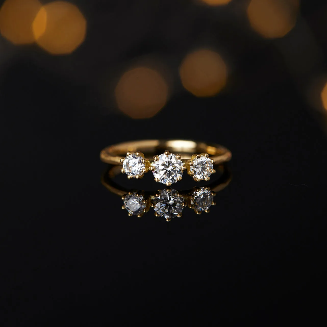Triple White Diamond Blooming Ring | R19001W