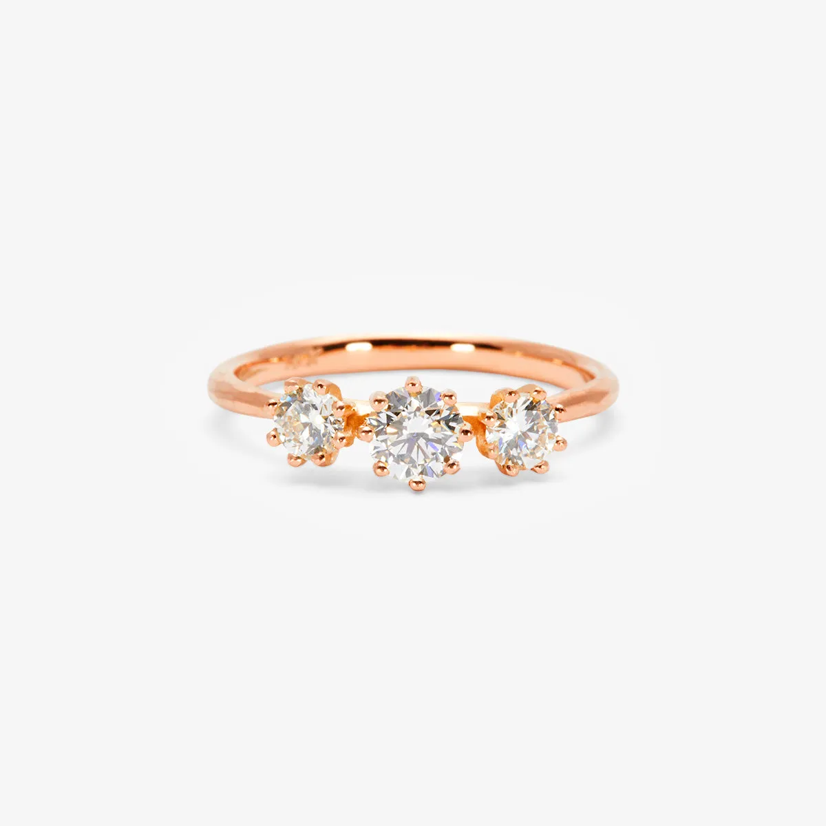 Triple White Diamond Blooming Ring | R19001W
