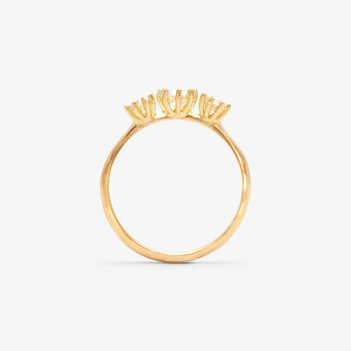 Triple White Diamond Blooming Ring | R19001W