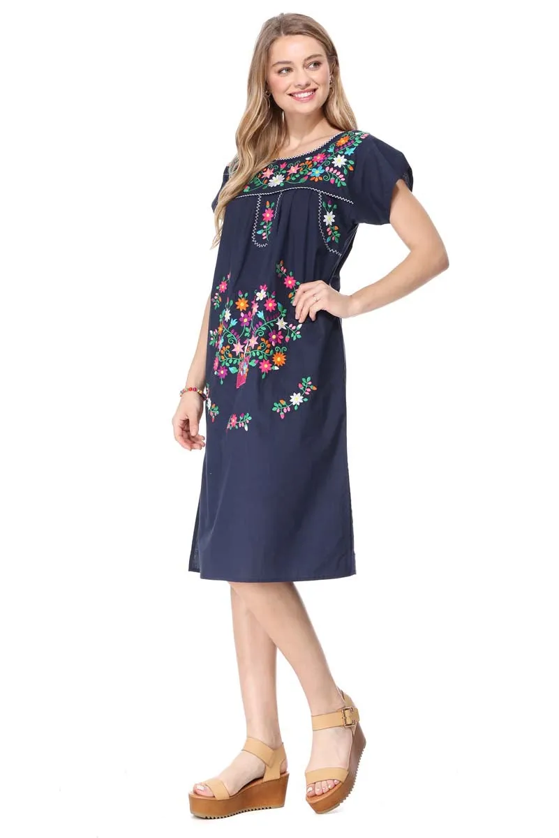 unik Embroidered Traditional Mexican Dress Size S-M-L-XL-2XL-3XL