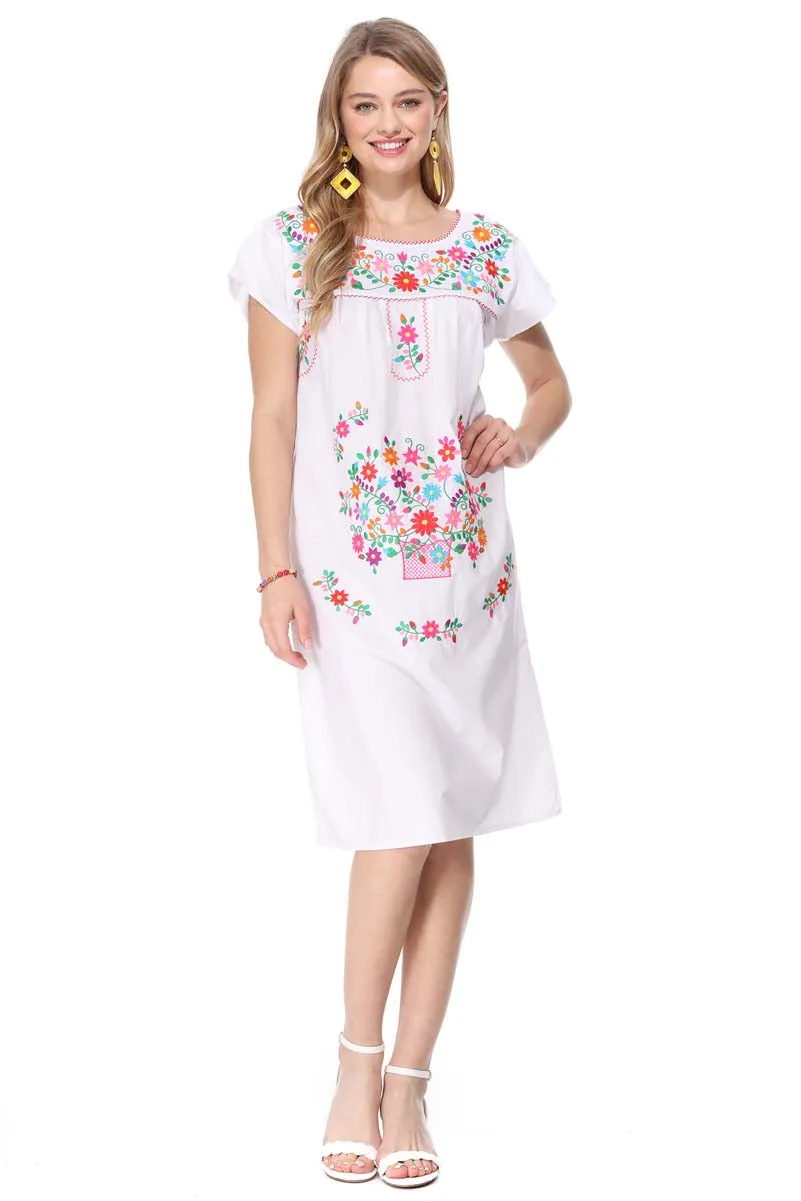 unik Embroidered Traditional Mexican Dress Size S-M-L-XL-2XL-3XL