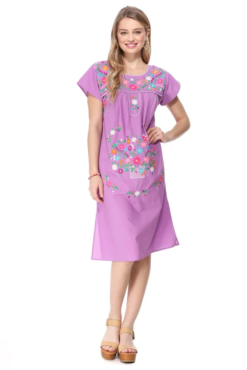 unik Embroidered Traditional Mexican Dress Size S-M-L-XL-2XL-3XL