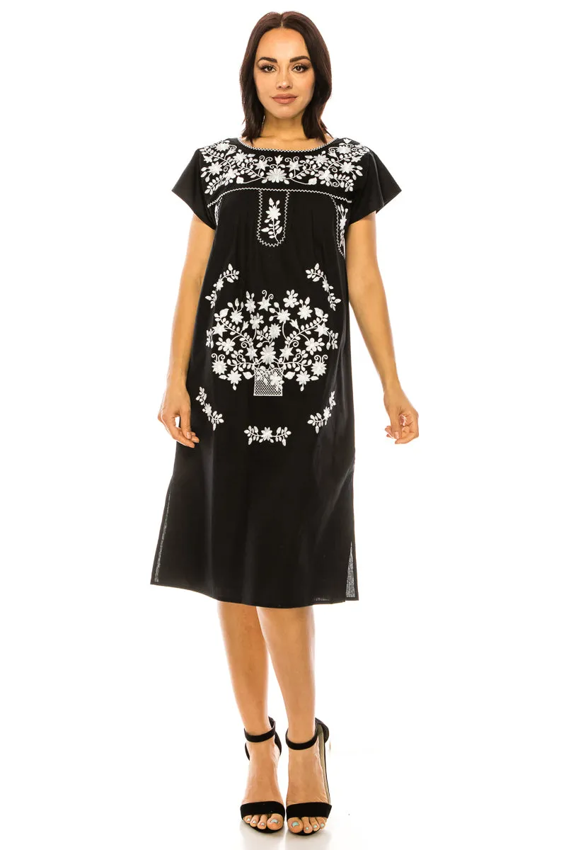 unik Embroidered Traditional Mexican Dress Size S-M-L-XL-2XL-3XL