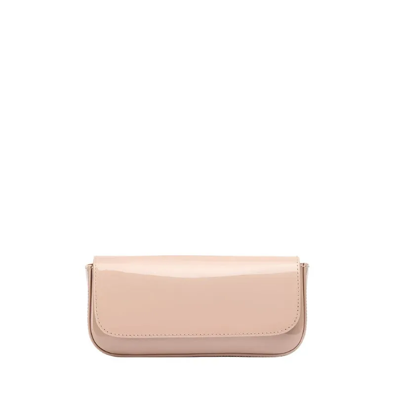 Unisa Zdreamin Patent Taupe Clutch
