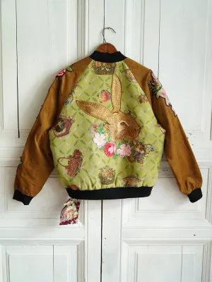 Unlogical Poem Cottage Style Patchwork Rabbit Embroidery Souvenir Jacket