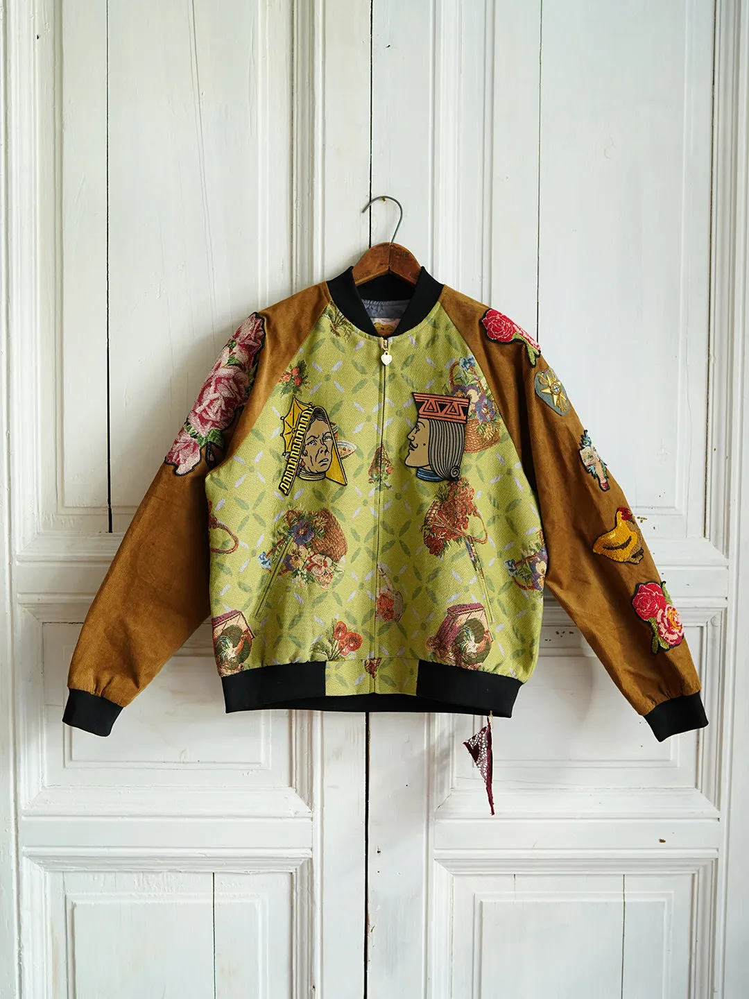 Unlogical Poem Cottage Style Patchwork Rabbit Embroidery Souvenir Jacket