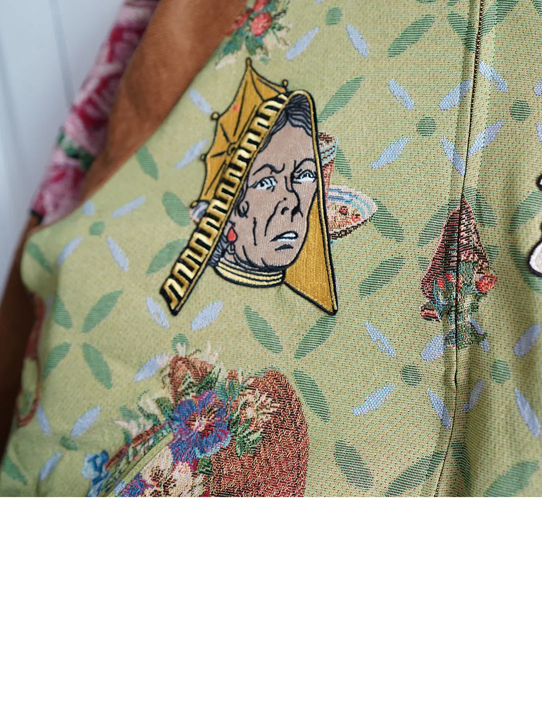 Unlogical Poem Cottage Style Patchwork Rabbit Embroidery Souvenir Jacket