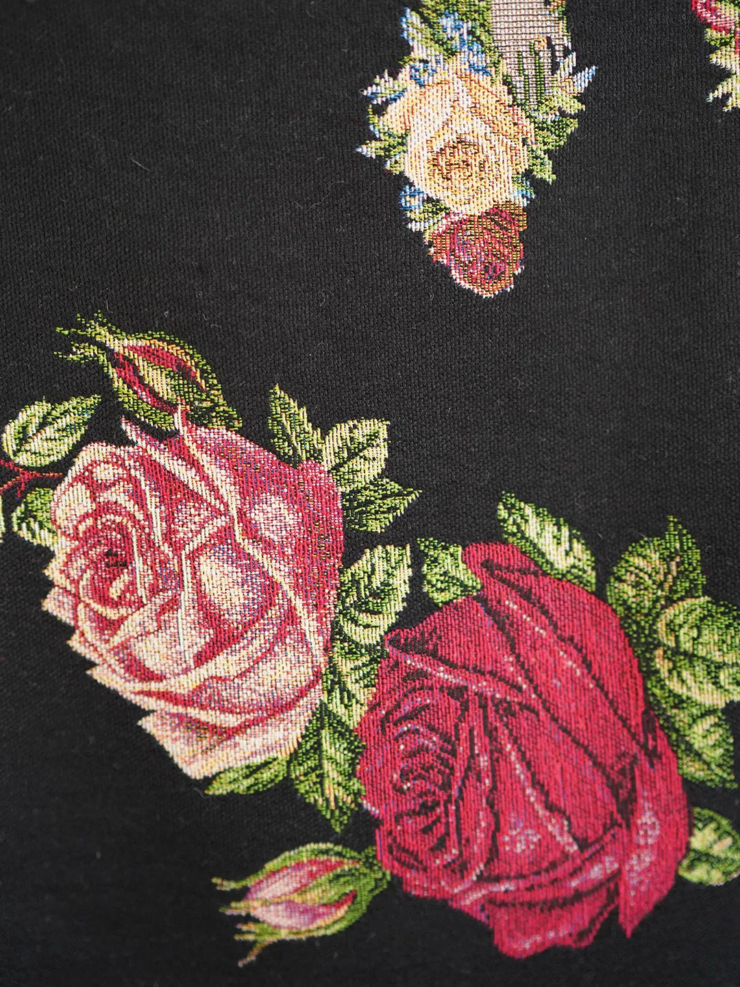 Unlogical Poem Doll and Flower Embroidery Patchwork Smock