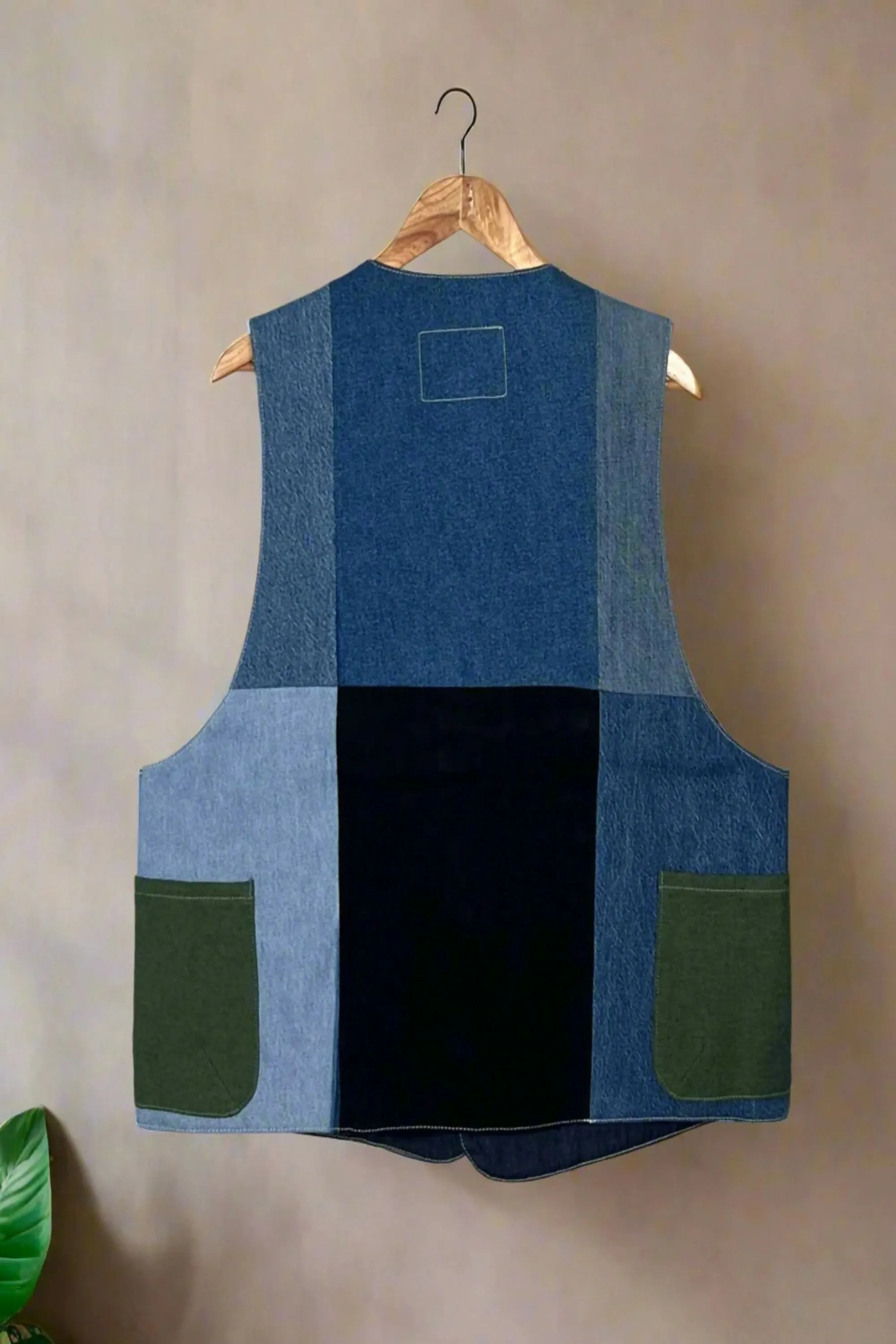 Upcycled Denim Gilet Jacket