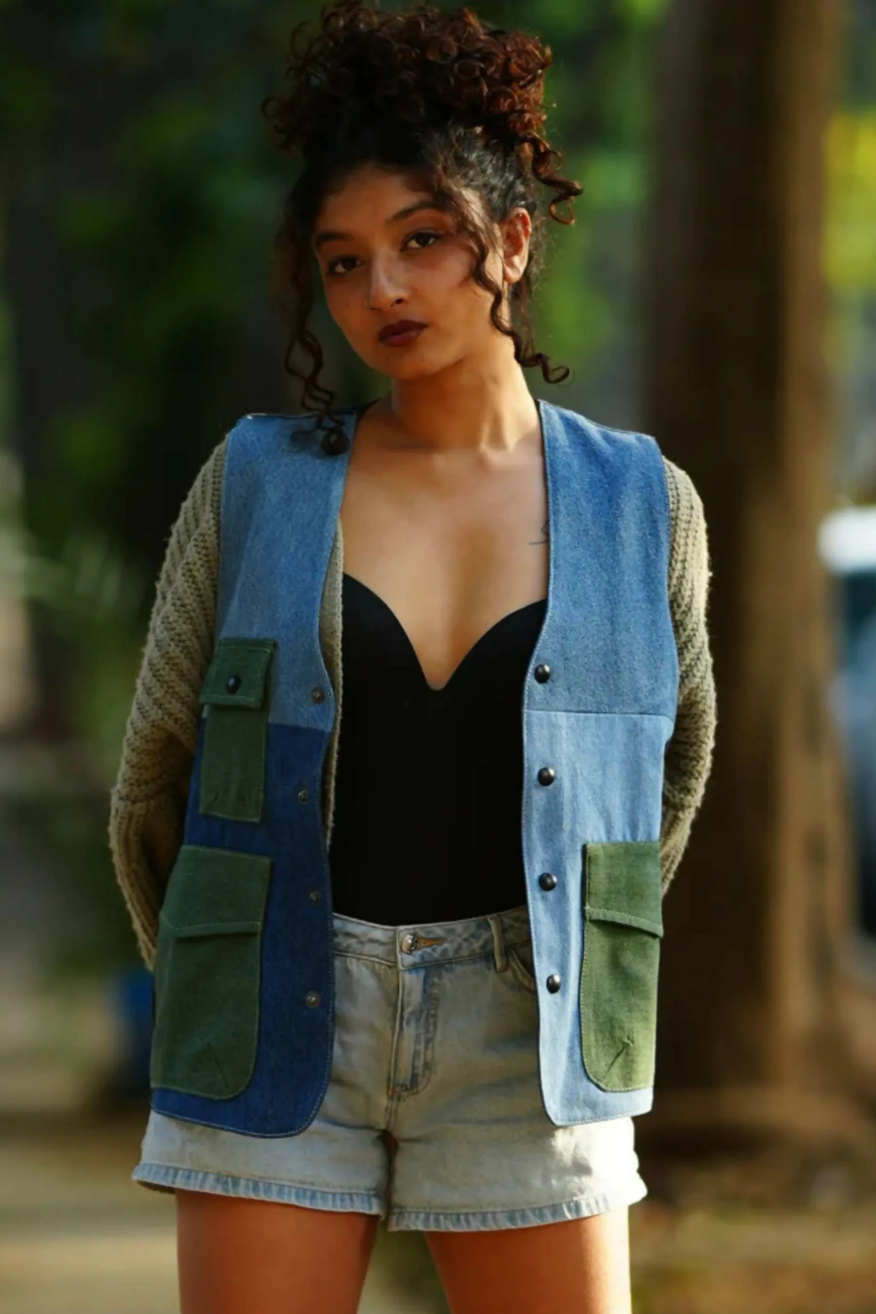 Upcycled Denim Gilet Jacket