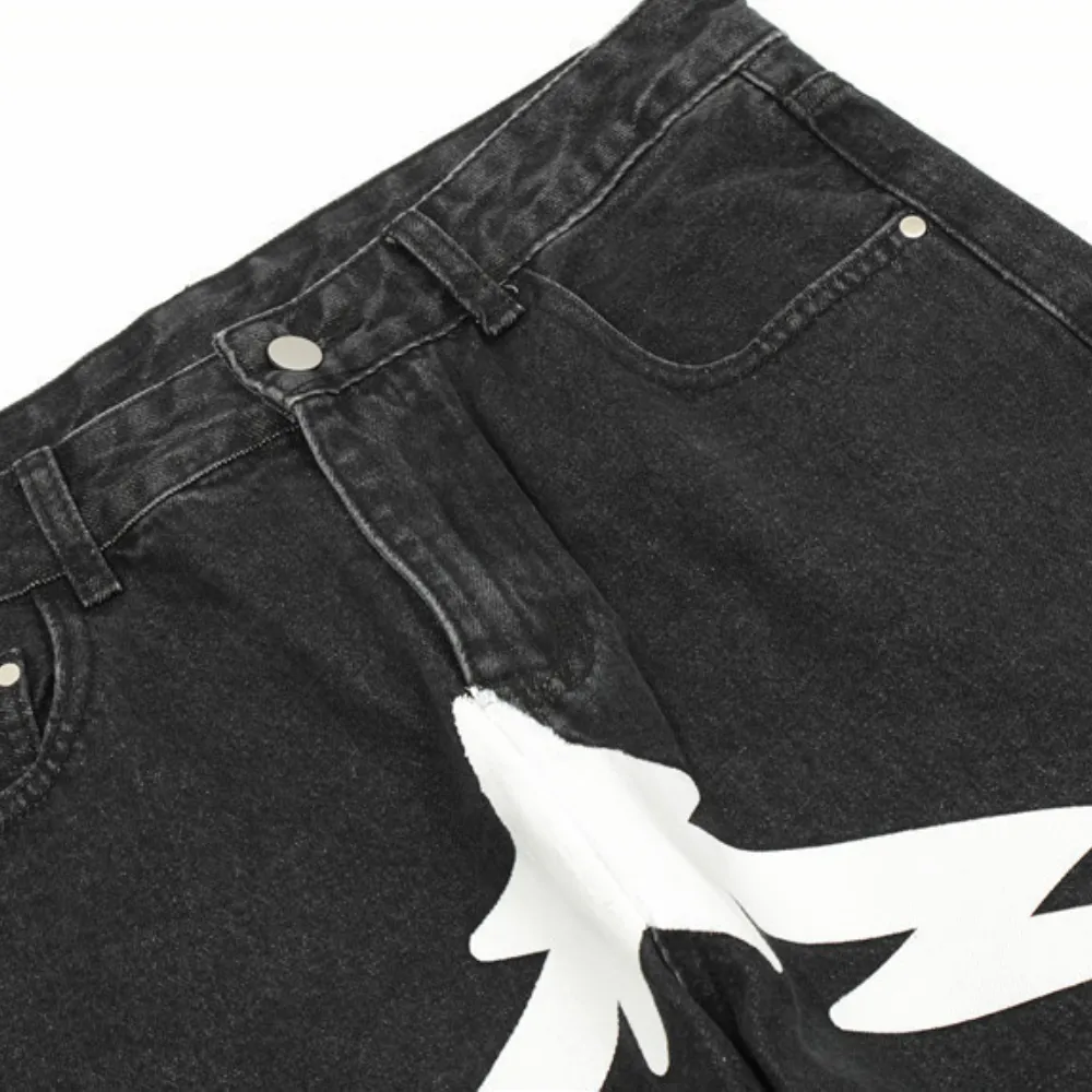 Urban Street Lightning Graphic Jeans